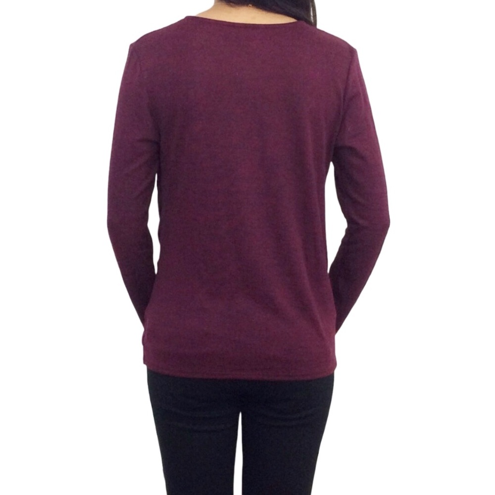 Burgundy Knotted Top - Picture 3 of 5
